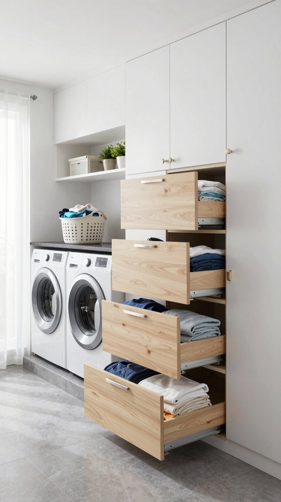 pull out drawers for storage