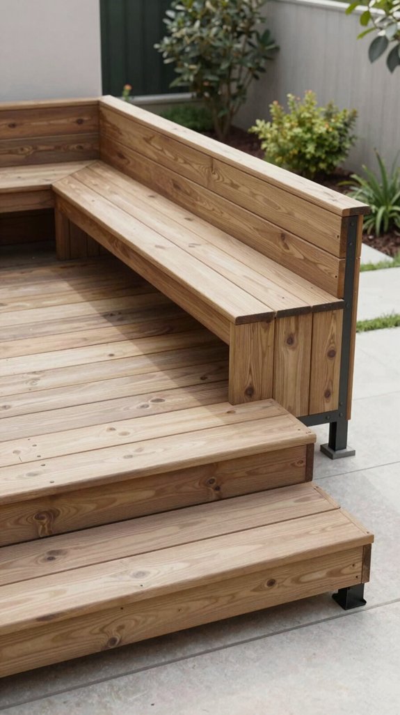raised deck with step up seating
