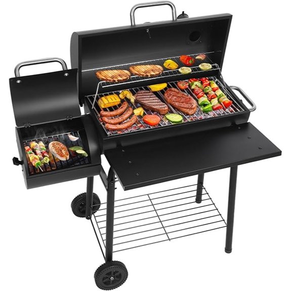 realcook charcoal grill smoker combo