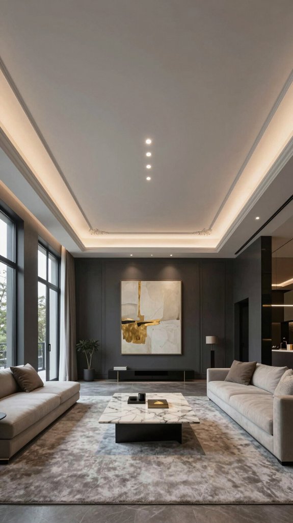 recessed lighting enhances architecture