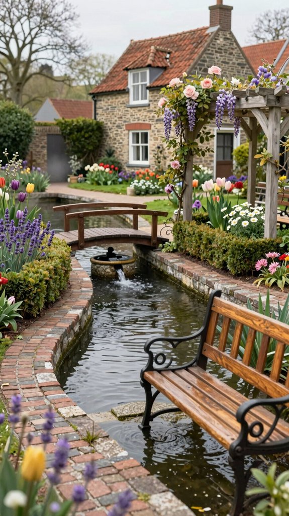 21 European Backyard Ideas for a Charming Outdoor Space 5 reclaimed brick canal garden