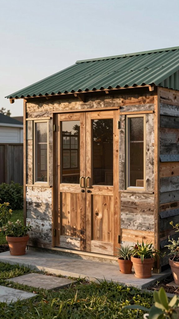 reclaimed materials sustainable shed