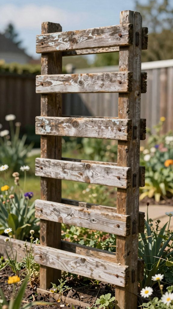 reclaimed wood garden trellis