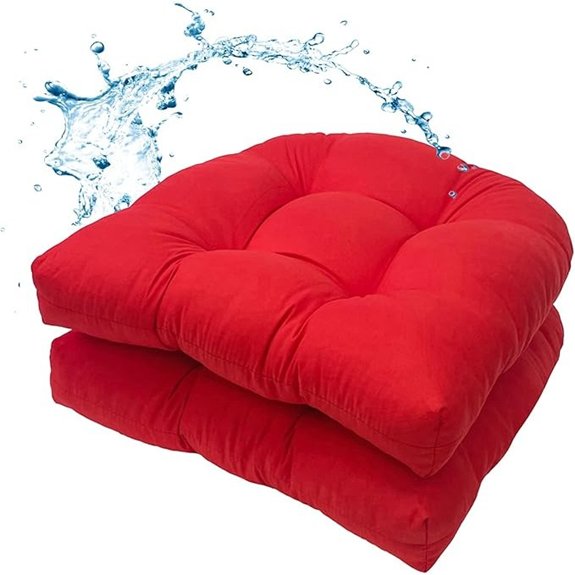 red 19x19 wicker cushions