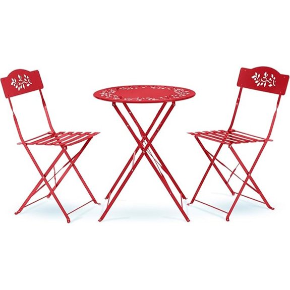 red folding bistro set