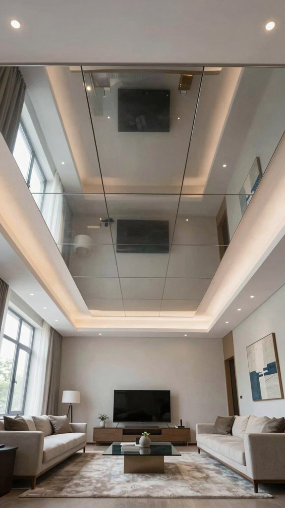 reflective panels enhance spaciousness