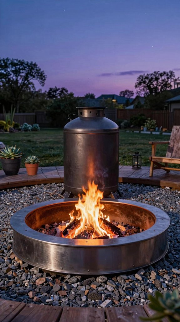 21 DIY Backyard Firepit Ideas for Cozy Outdoor Nights 14 repurposed wood gasifier fire pit