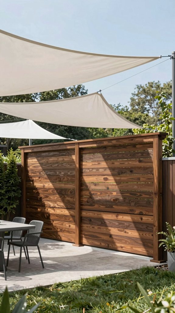retractable shade pergola fence