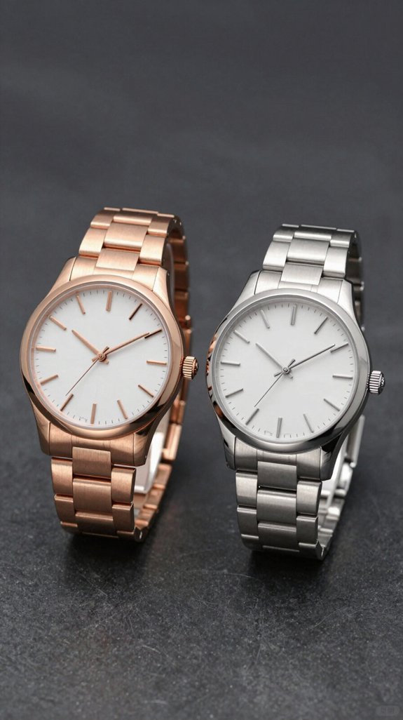 rose gold metallic silver elegance