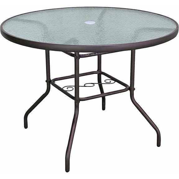 10 Best Outdoor Dining Tables That Turn Every Meal Into a Backyard Celebration 10 round patio table with glass