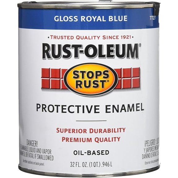 rust brush royal blue paint