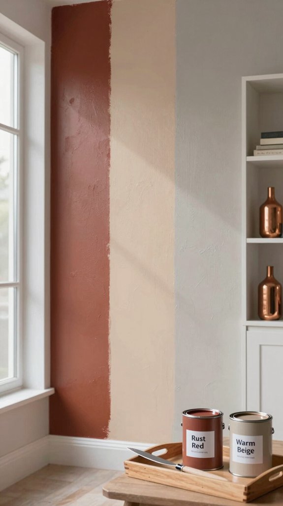Rust Color Pairings That Add Warmth to Interior Spaces 17 rust neutral gradient painting