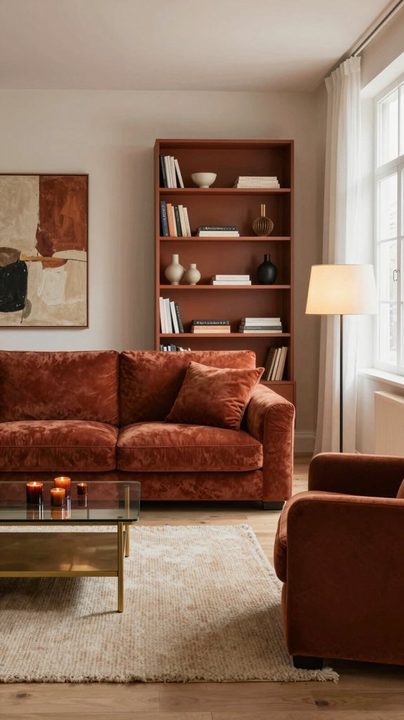 Rust Color Pairings That Add Warmth to Interior Spaces 2 rust toned accents with neutrals