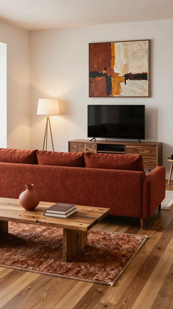 Rust Color Pairings That Add Warmth to Interior Spaces 10 rust wood harmonious interior