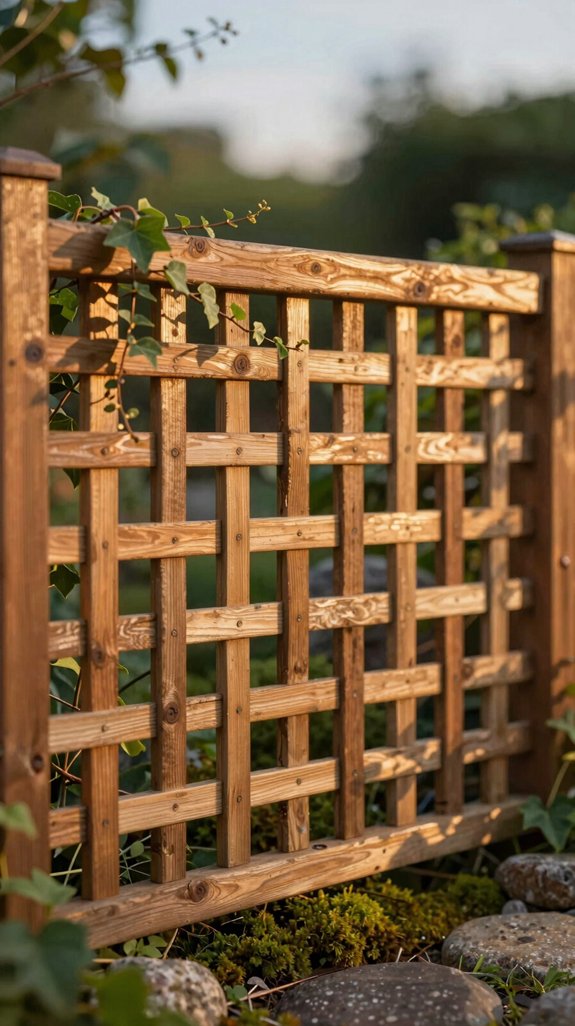rustic lattice with lighting