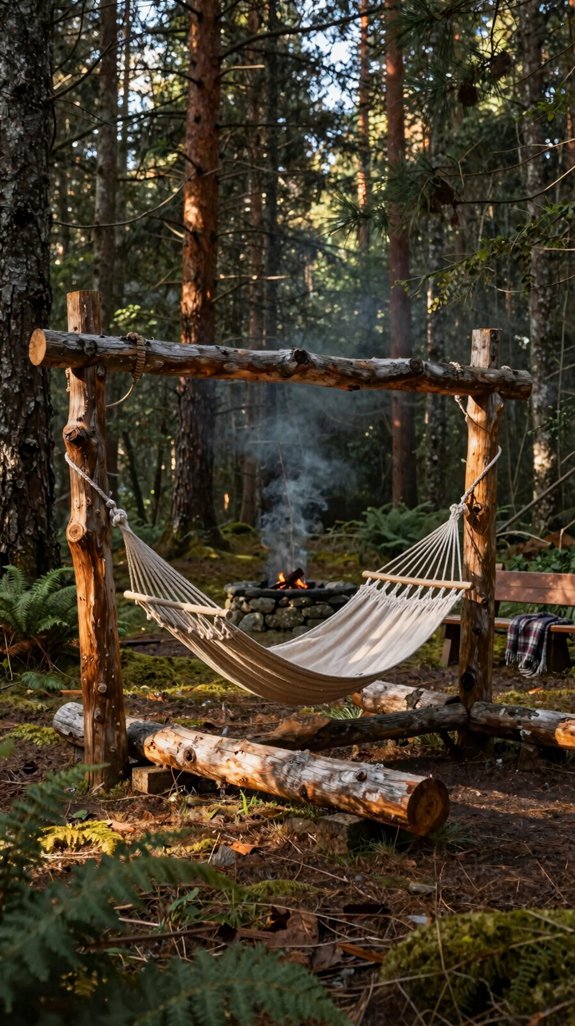 rustic reclaimed wood hammock