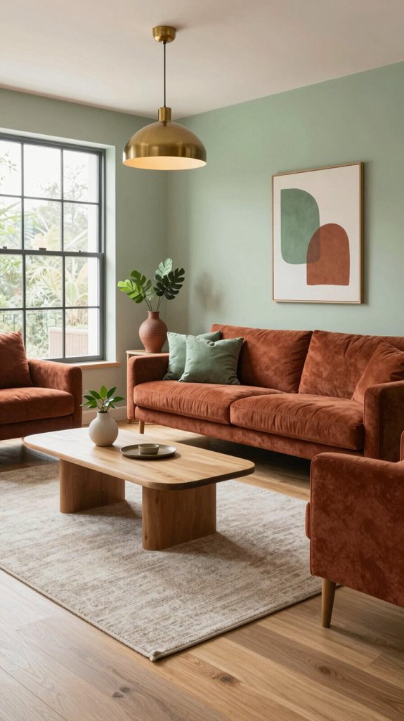 Rust Color Pairings That Add Warmth to Interior Spaces 9 sage green rust harmony