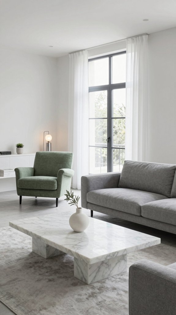 sage softened grey white palette