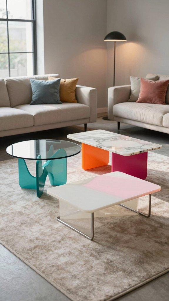 16 POP Design Ideas for Living Rooms 11 sculptural colorful coffee table