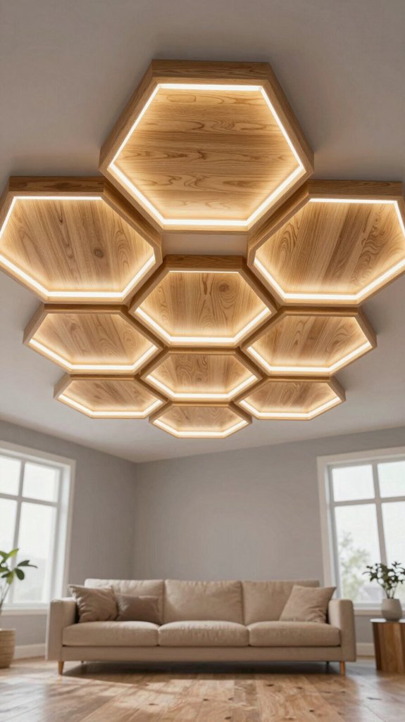 14 Wooden Ceiling Light Design Ideas for Living Rooms 6 sculptural wood ceiling lighting