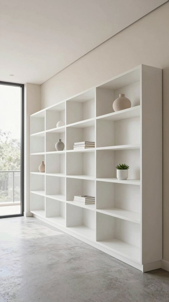 seamless built in shelving design