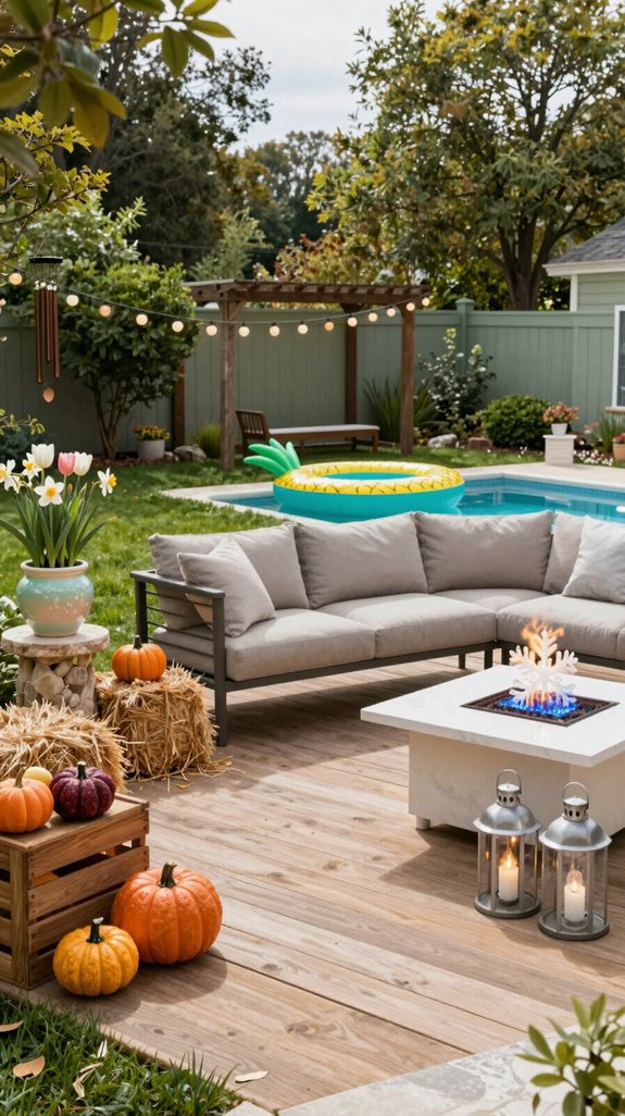 seasonal backyard decor transformation