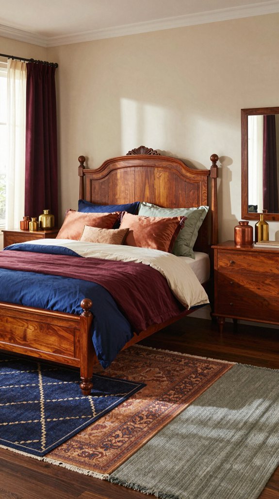 seasonal mahogany bedroom transformations