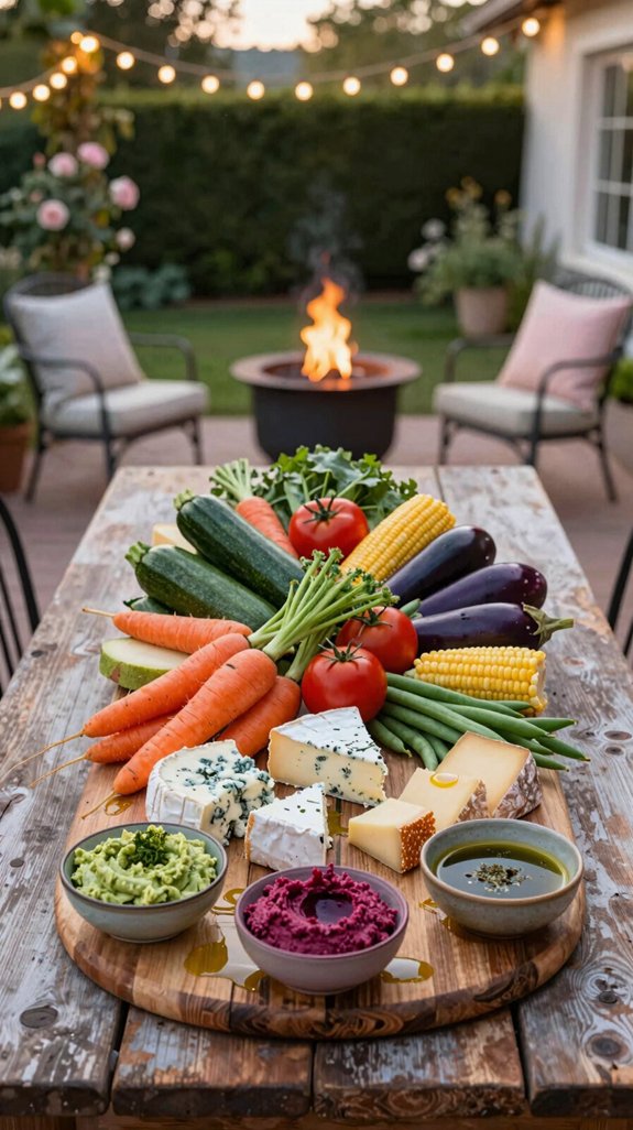 21 Backyard Dinner Party Ideas for Stylish Outdoor Entertaining 13 seasonal veggie cheese platter
