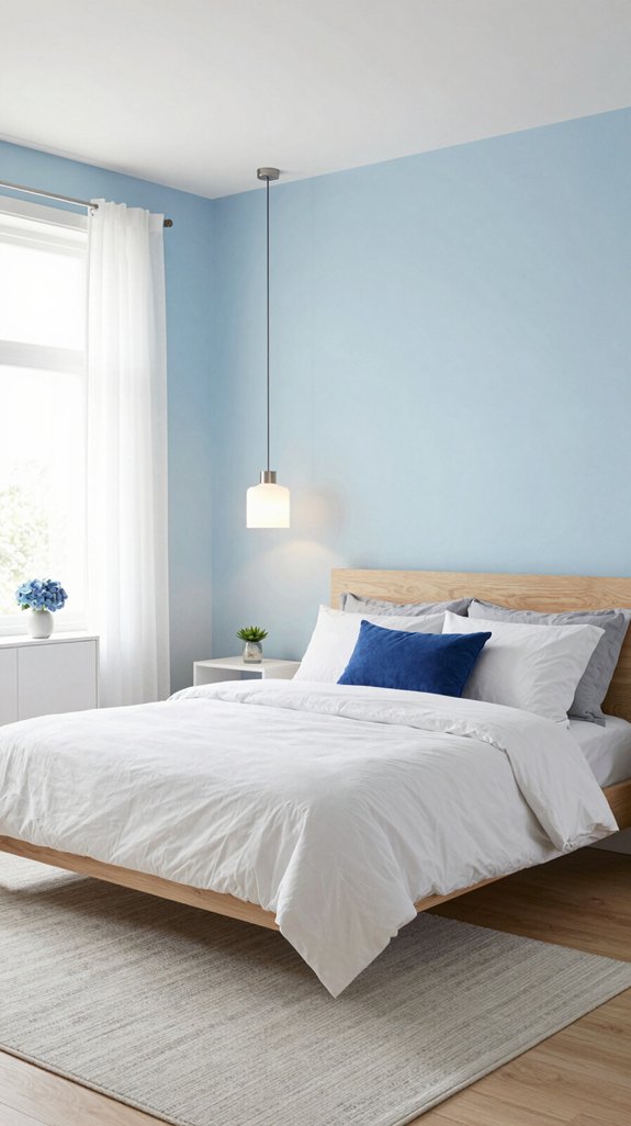 Sky Blue Interior Color Combinations for Light and Airy Rooms 10 serene sky blue bedroom oasis