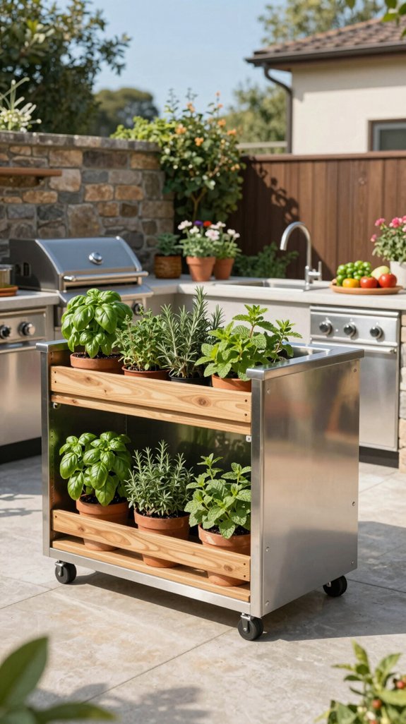 shallow slatted herb shelf