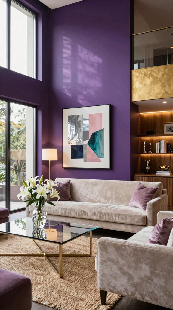 shimmering deep purple illumination