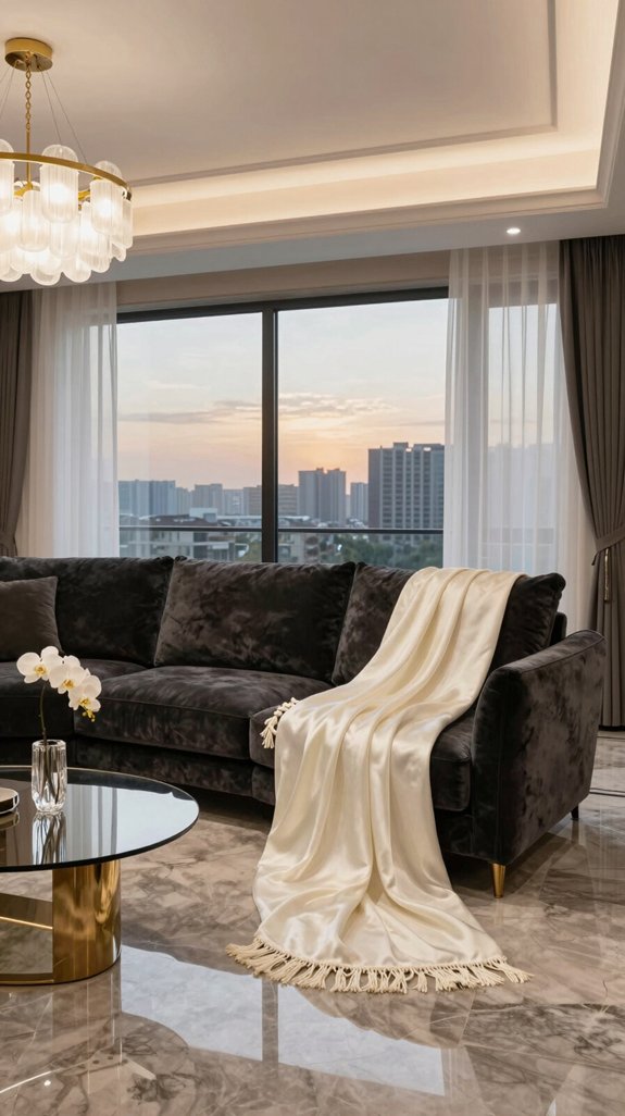 silk throw with tassels