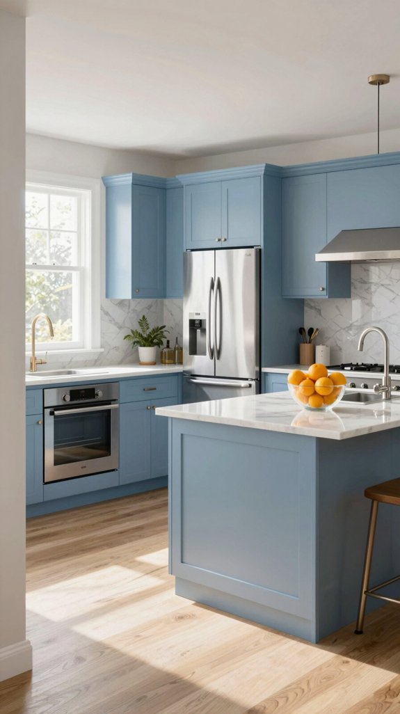 Sky Blue Interior Color Combinations for Light and Airy Rooms 11 sky blue coastal kitchen