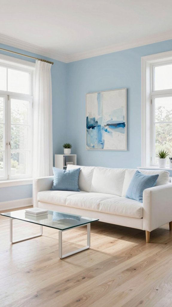 Sky Blue Interior Color Combinations for Light and Airy Rooms 4 sky blue crisp white