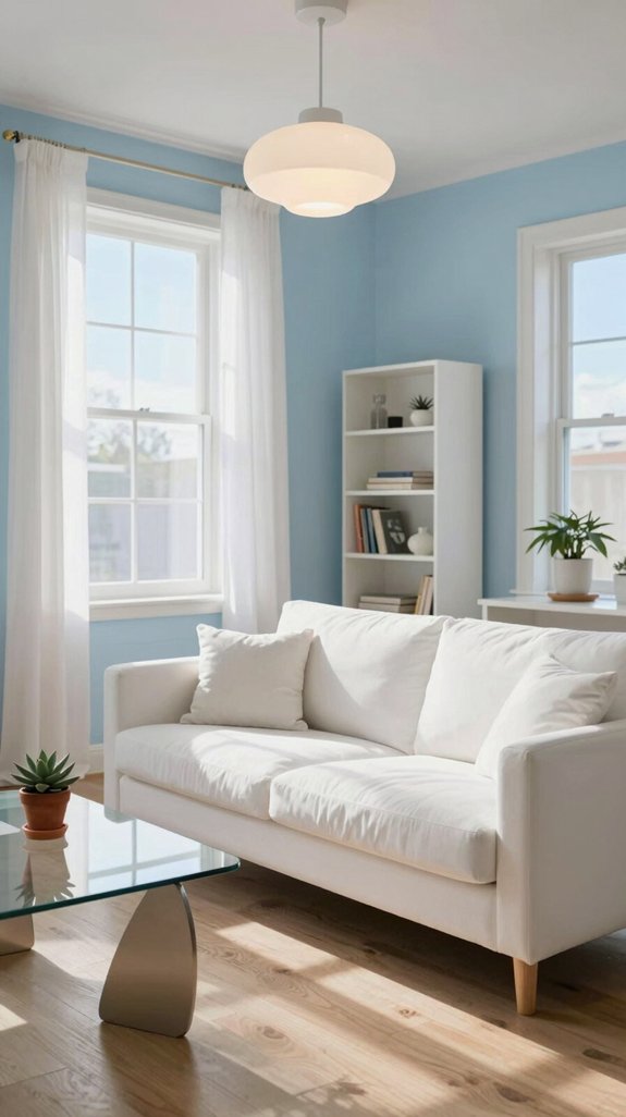 Sky Blue Interior Color Combinations for Light and Airy Rooms 16 sky blue interior accent lighting