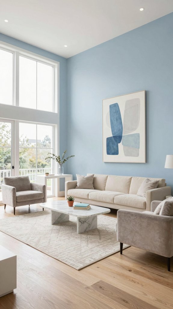 Sky Blue Interior Color Combinations for Light and Airy Rooms 5 sky blue neutral serenity