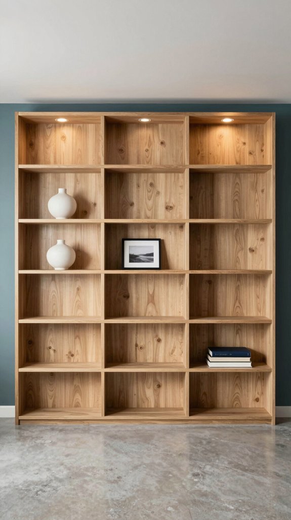 sleek floating shelf divider