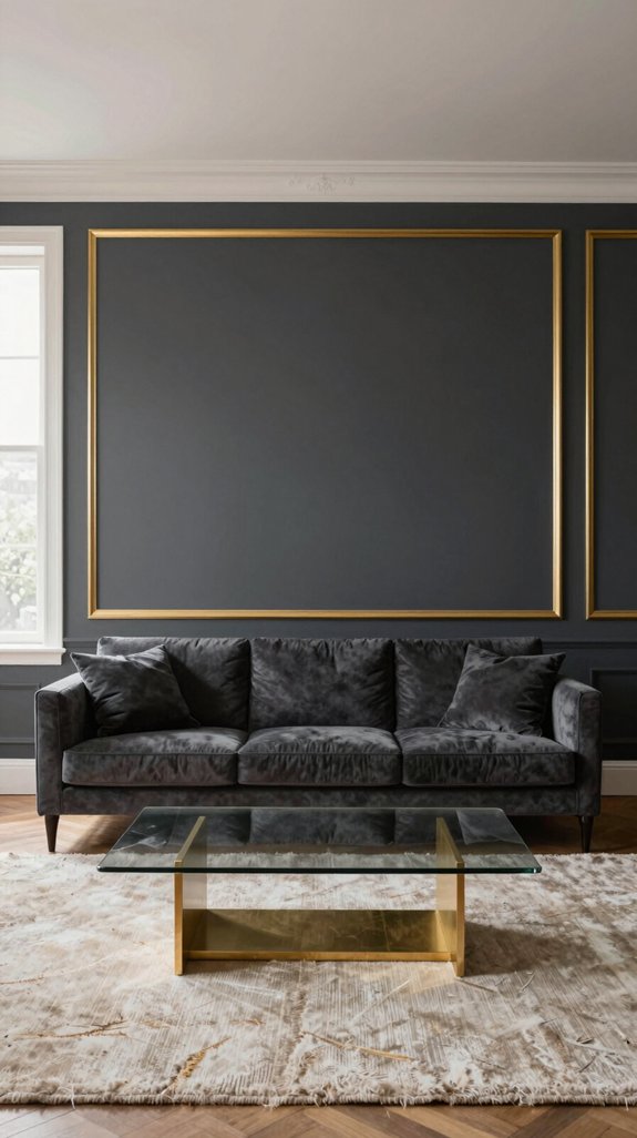 sleek gold trimmed wall design