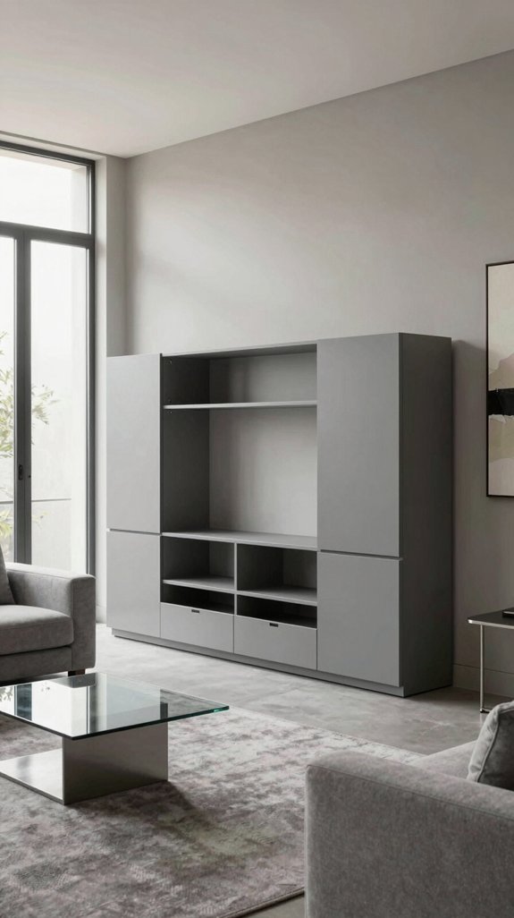 sleek grey modular storage