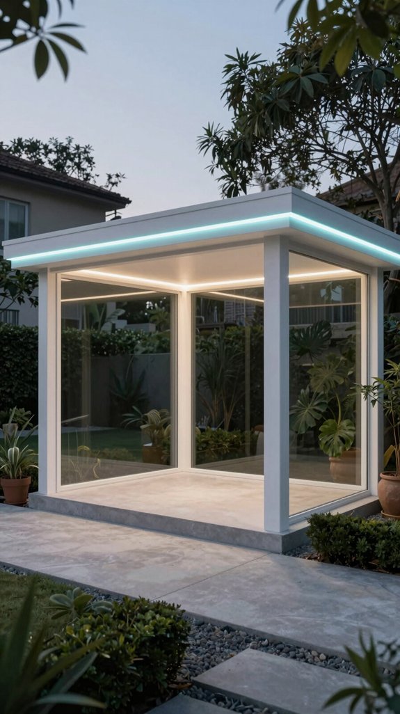 21 Backyard Pavilion Ideas for Stylish Outdoor Living 19 sleek led lit pavilion