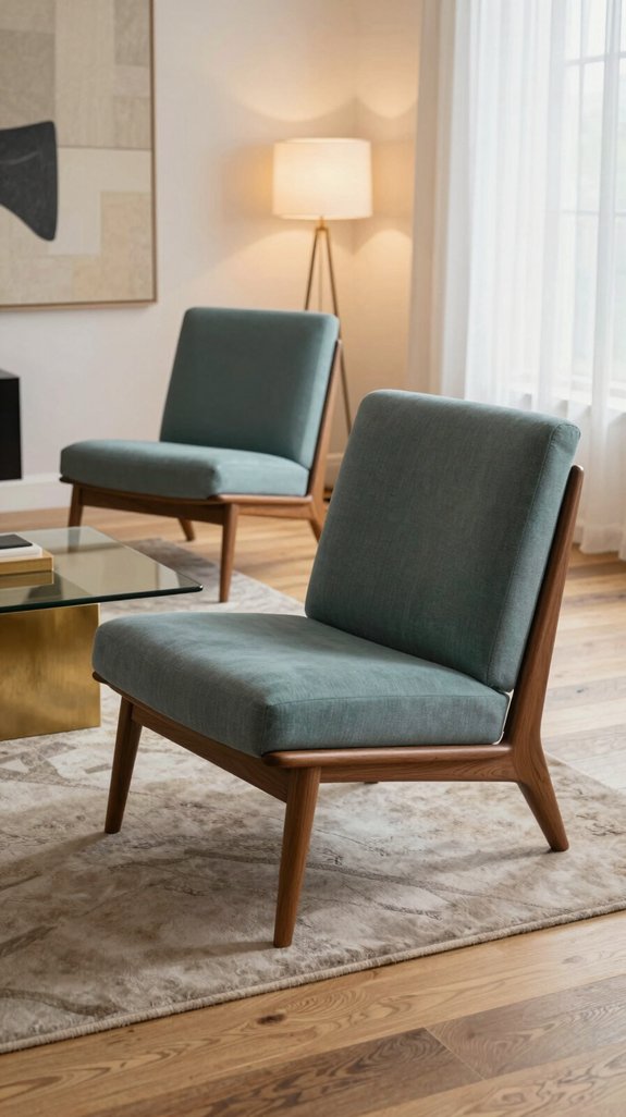 18 Mid-Century Modern Living Room Design Ideas 5 sleek low profile lounge chairs