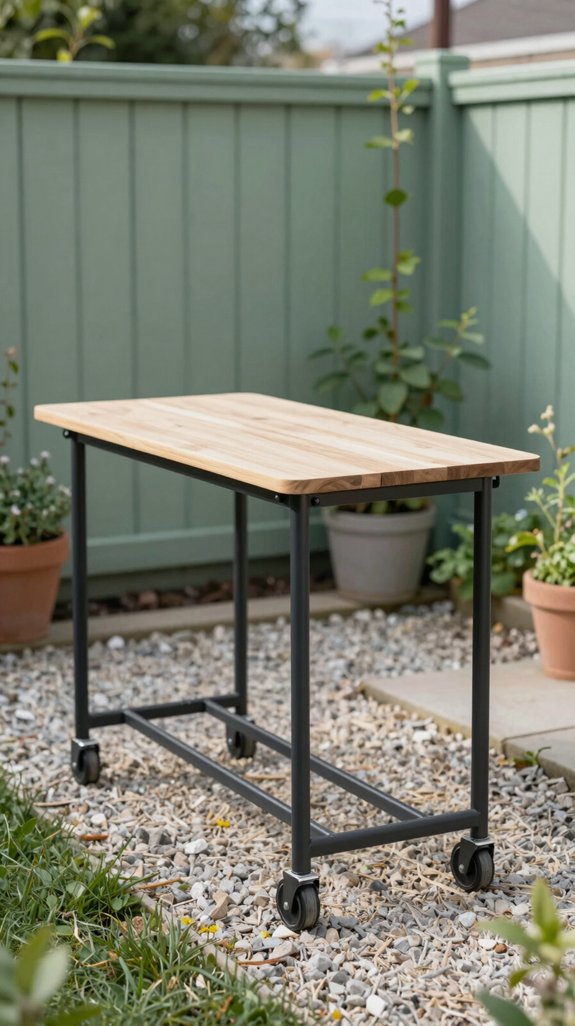 slim rolling garden workstation