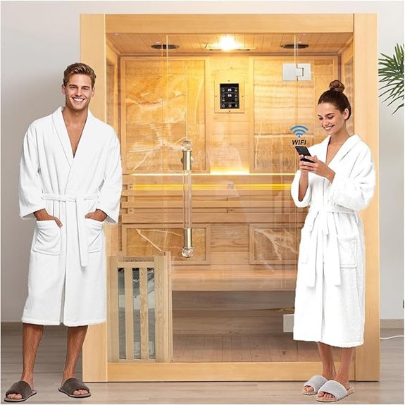 10 Traditional Saunas That Turn Any Home Into a Spa Sanctuary 3 smartmac wood sauna with wi fi control