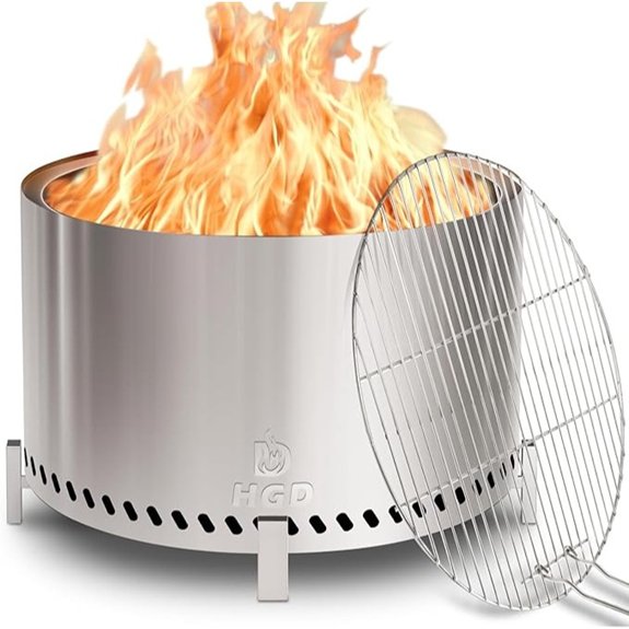 10 Best Smokeless Fire Pits That Light Up Any Backyard Night 7 smokeless firepit with grill 27 5 smokeless stainless firepit