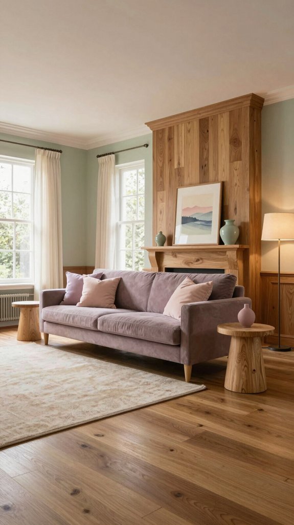 soft pastel oak accents