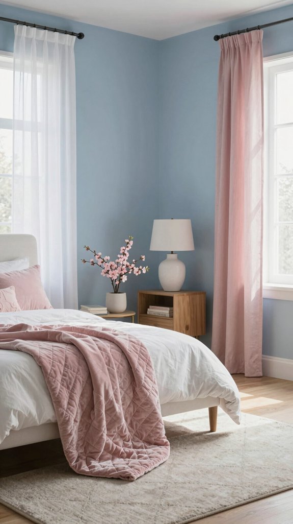 Cornflower Blue Color Pairings for Light and Charming Interiors 6 soft pink blue contrast