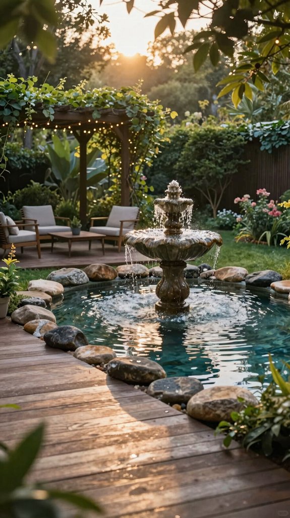 solar powered compact water feature