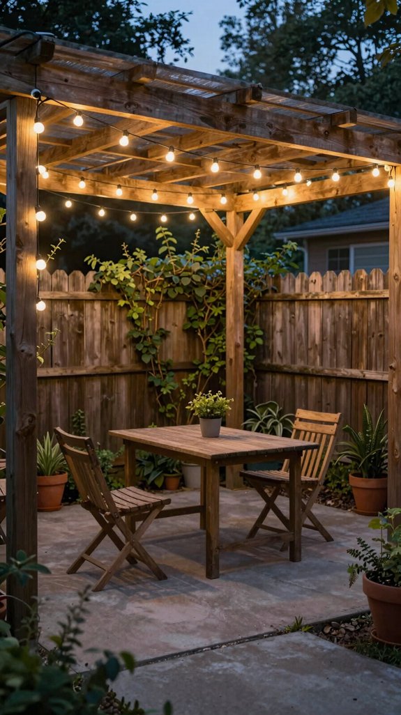 27 Backyard Ideas on a Budget That Look Surprisingly Expensive 6 solar powered dimmable string lights