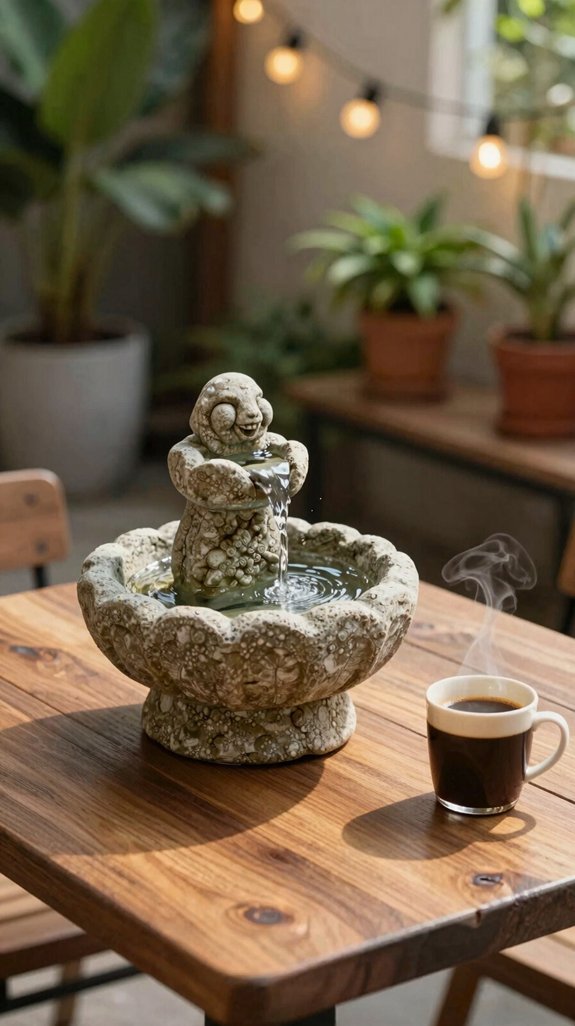 solar powered fountain ambience