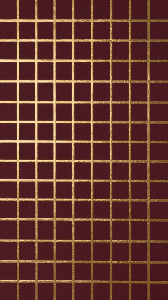sophisticated gold grid design